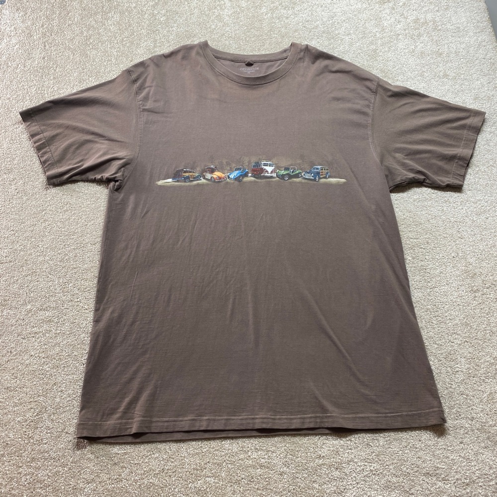 Covington‎ Shirt Mens 2XL Car Print Short Sleeve Made With Recycled Material